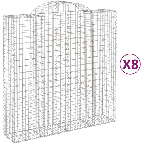  Obokane gabion košare 8 kosa 200x50x200/220 cm pocinkano železo, (21000238) Cene
