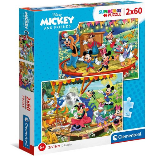 Clementoni puzzle 2x60 mickey and friends =2020= ( CL21620 ) Slike