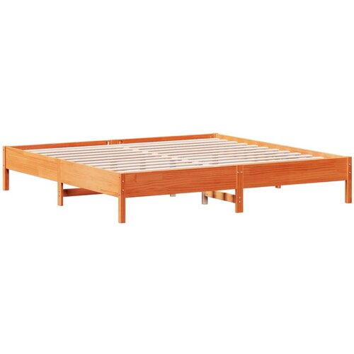 VidaXL Posteljni okvir vo&amp;scaron;čeno rjav 180x200 cm trdna borovina, (21018348) Slike