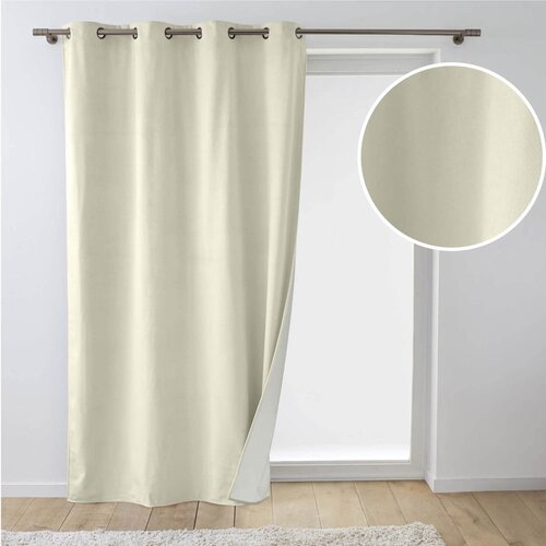 Douceur d int&amp;eacute;rieur Krem termo izolacijska zavjesa od samta 140x260 cm Polarchic &amp;ndash; Slike