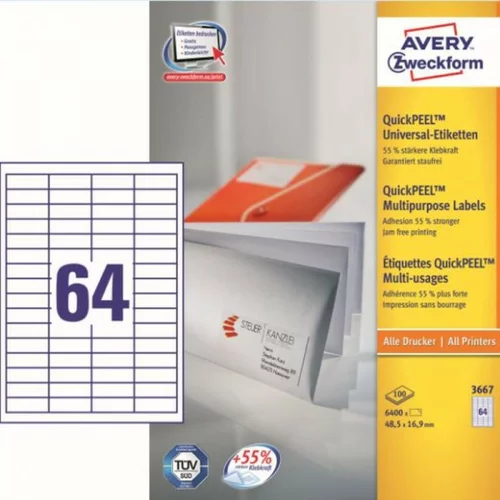 Avery Zweckform Univerzalne etikete 48,5 x 16,9 mm - 100/1