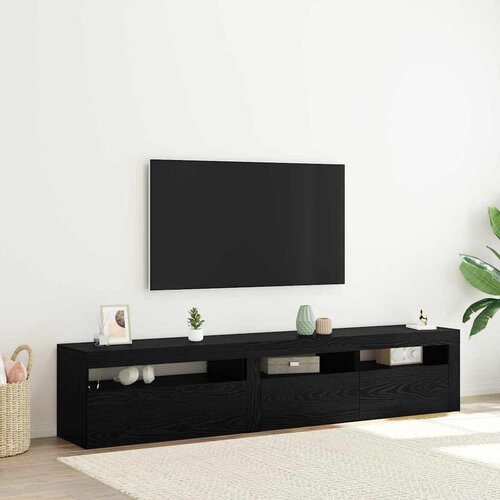 TV ormar 2 pcs Crni hrast 195 x 35 x 40 cm Konstruirano drvo Cene