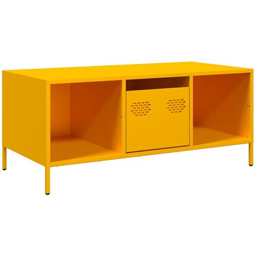 Maison Chic Klubska mizica - kavna mizica - Nizka mizica gorčično rumena 101,5x50x43,5 cm valjano jeklo, (21754428) Cene