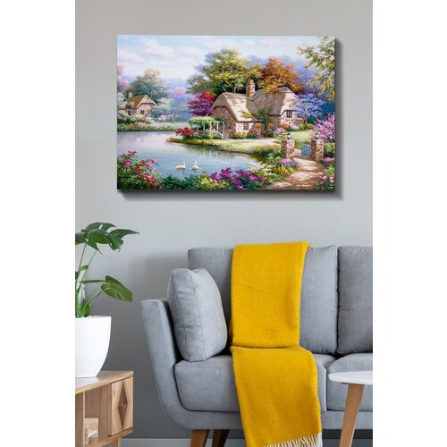 Wallity kanvas tablo (70 x 100) - 111 multicolor decorative canvas painting Cene
