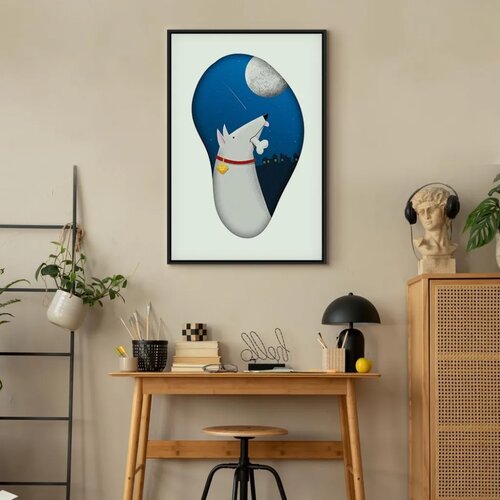  Slika - Dog Dreams (1 Part) Vertical 80x120 U crnom drvenom okviru Slike