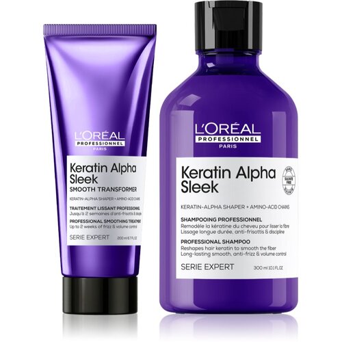 L&amp;acute;Or&amp;eacute;al Paris Keratin Alpha Sleek set za glajenje las Slike