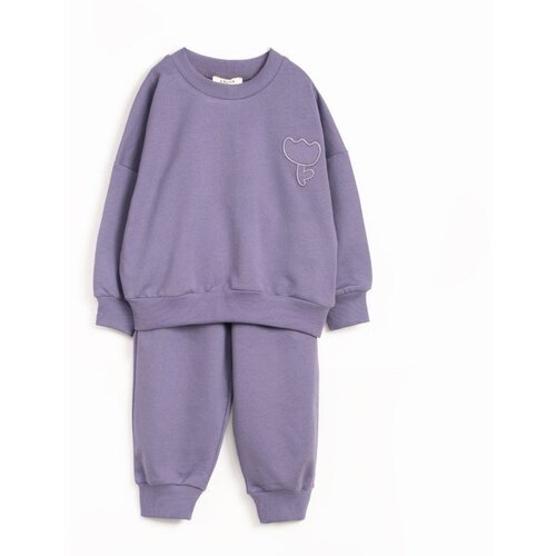 VAUVA dečije set od 2: pantalone i dukserica sa cvetom - roze / 12-18 mes Slike