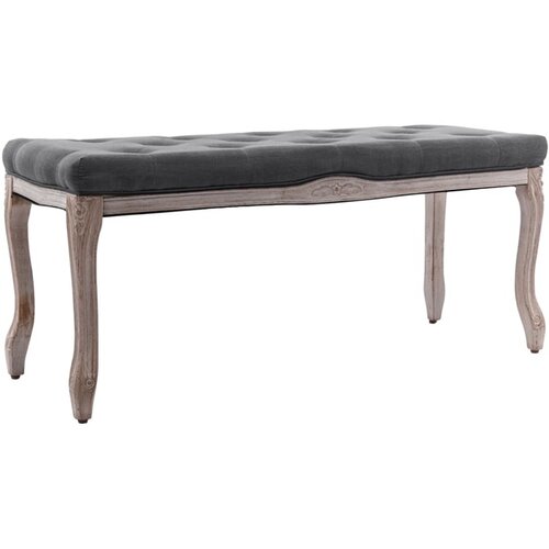  Klop iz platna in trdnega lesa 110x38x48 cm temno siva Cene