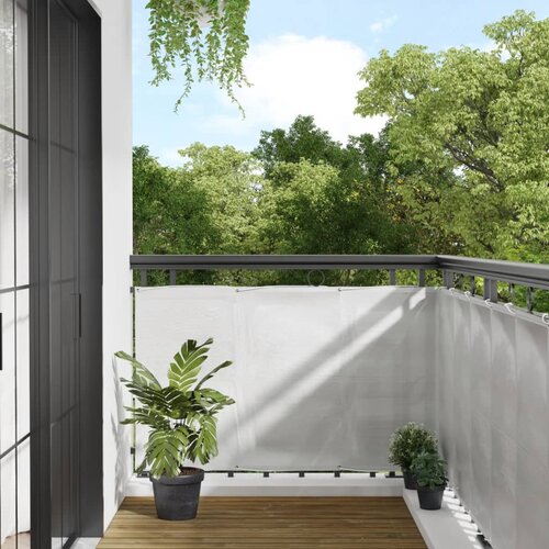 The Living Store Balkonsko platno svetlo sivo 90x500 cm 100 % poliester oxford - Balkonsko Platno, (21980165) Slike