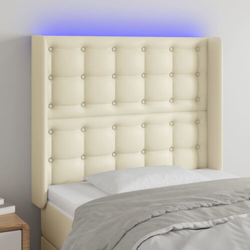  LED uzglavlje krem 83 x 16 x 118/128 cm od umjetne kože Cijene