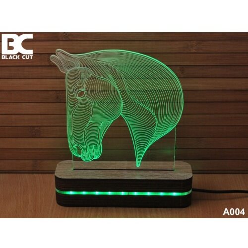 Black Cut 3D lampa konj crveni Cene