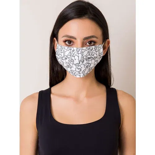 Fashion Hunters Black and white protective mask with print