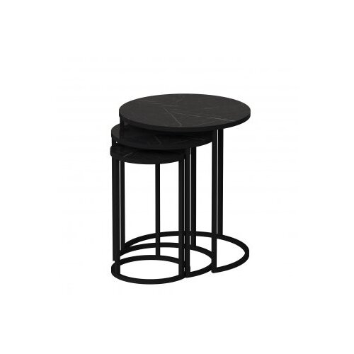 Hanah home Gloria Black Set od 3 stola, crna Slike