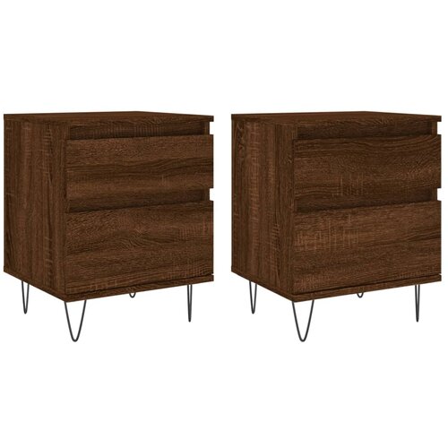 Maison Chic Dvo delni komplet Nočne omarice - Nočne mize rjavi hrast 40x35x50 cm inženirski les, (21688603) Slike