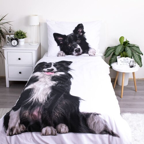 Jerry Fabrics Enojna bombažna otro&amp;scaron;ka posteljnina 140x200 cm Border Collie &amp;ndash; Slike