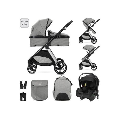 Lorelli kolica za bebe 3u1 aspen sa trans.sedistem+adapteri - grey ( 10022022506 ) Slike