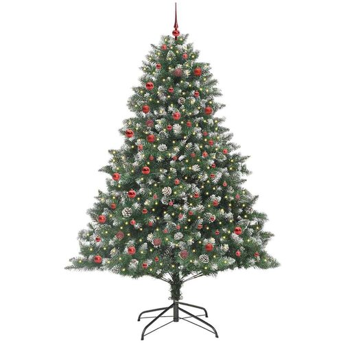 VidaXL Umjetno božićno drvce s stalakom Zelena 140 x 140 x 210 cm Slike