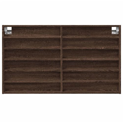 Vitrina boja smeđeg hrasta 100x8,5x58 cm od konstruiranog drva Slike