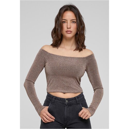 UC Ladies Ladies Off Shoulder Glitter Longsleeve gold Slike