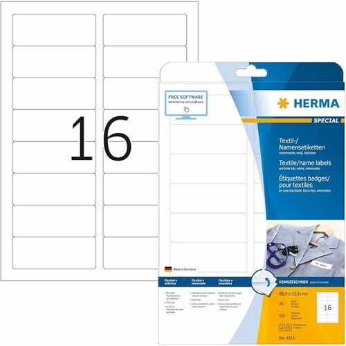 Herma ID etikete 88,9X33,8 A4/16 1/20, bela Slike