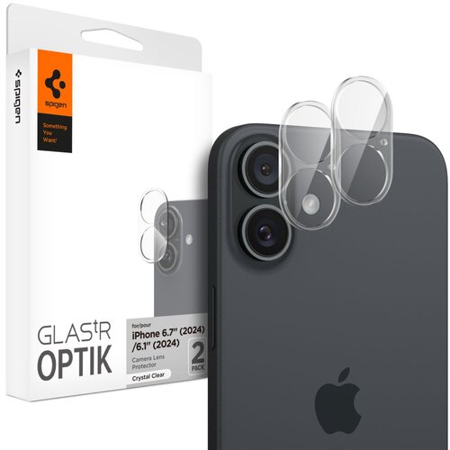 Spigen CAMERA COVER GLAS.TR CAMERA PROTECTOR ZA IPHONE 16/16 PLUS 2-PAK., (22001722) Slike