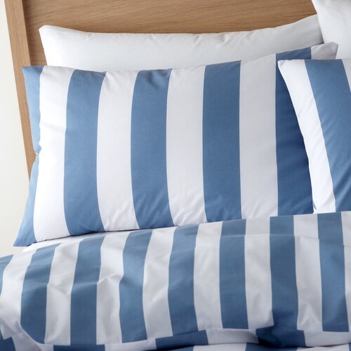 Catherine Lansfield Bijela/plava posteljina za krevet za jednu osobu 135x200 cm Cove Stripe &amp;ndash; Slike