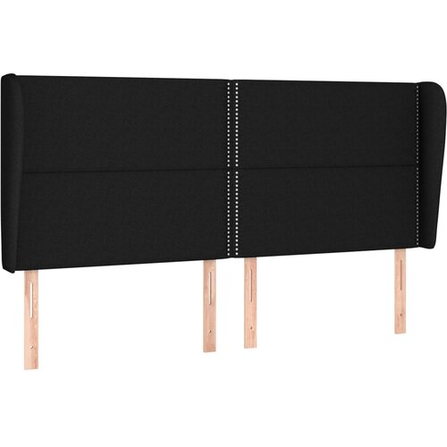 VidaXL Vzglavje z u&amp;scaron;esi črno 183x23x118/128 cm blago, (20933898) Slike
