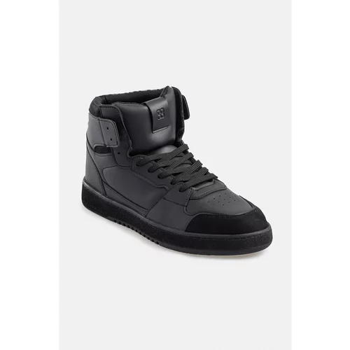 Avva Men's Black High Ankle Flexible Sole Sneaker Shoes