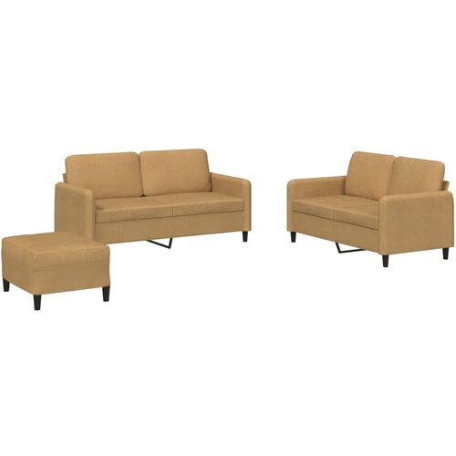 vidaXL 3-dijelni set sofa smeđi baršunasti Cene