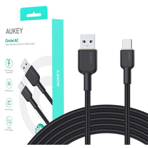 Aukey CB-NAC2 USB-C Type-C Power Delivery PD 60W 3A 1.8m Nylon Black Cijene
