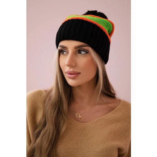 Kesi Women's Cap Kinga K297 Black + Orange + Neon Green Cene