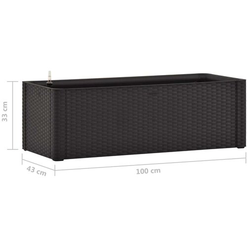 VidaXL Povi&amp;scaron;ena vrtna gredica samozalijevanje antracit 100x43x33 cm Slike