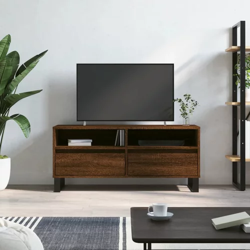 TV ormarić smeđa boja hrasta 100x34,5x44,5 cm konstruirano drvo