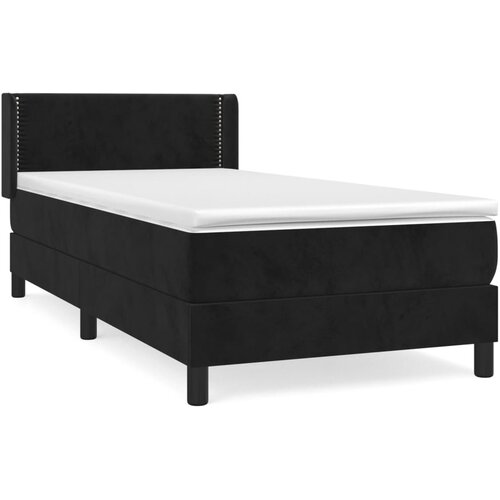 Maison Chic Box spring postelja - Vzmetna postelja z vzmetnico črna 100x200 cm žamet SL20568, (21880334) Slike