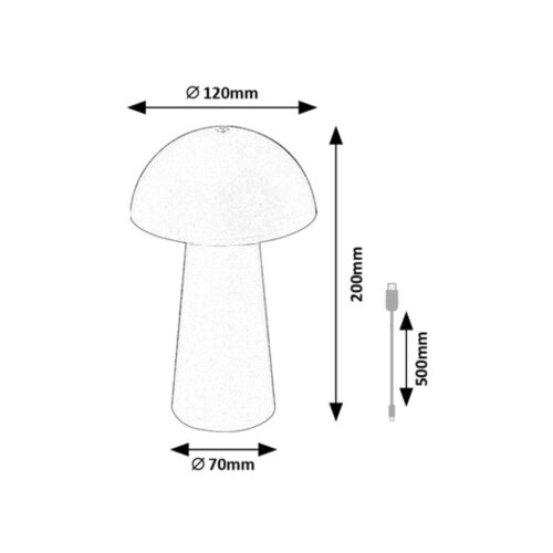 Rabalux punjiva stona lampa mireo, IP44, dimabilna na touch led 1.5W, 3000K, 20cm, zelena Slike