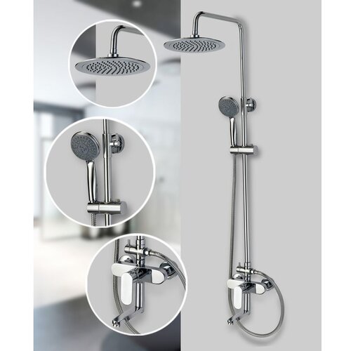 Inter Ceramic tu&amp;scaron; set Azola sa tu&amp;scaron; ružom 1 f, tu&amp;scaron; ručicom i slavina SS201 hrom 6019 Slike