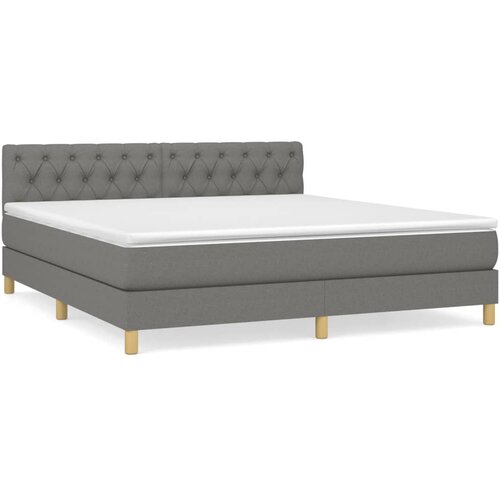 Maison Chic Box spring postelja - Vzmetna postelja z vzmetnico temno siva 160x200 cm blago SL20895, (21893126) Cene