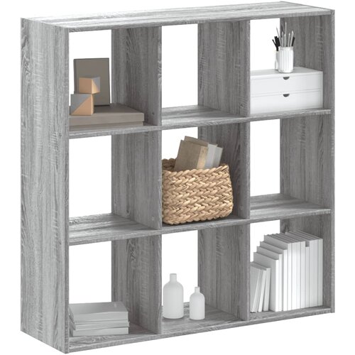 The Living Store Knjižna omara siva sonoma 102x32x102 cm inženirski les - Knjižna Omara, (21437223) Cene