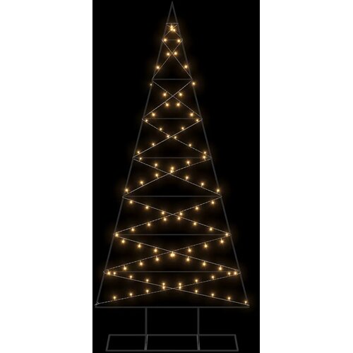  Metalna božićna jelka KUOPIO 210 cm Topla bijela - 210 cm Crna s LED svjetlima Slike
