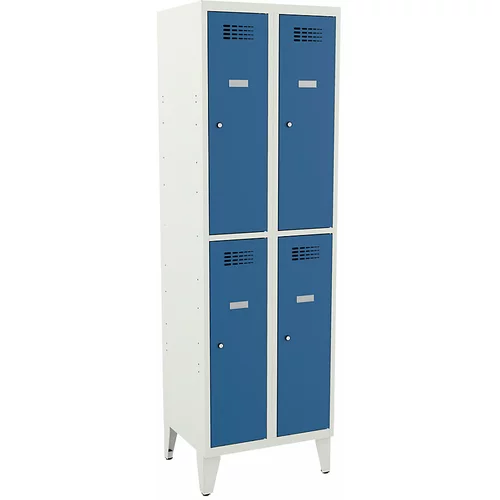  Polvisoka garderobna omara, VxŠxG 1940 x 600 x 500 mm, z nogami, svetlo modra vrata