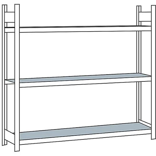 SCHULTE Široki regal, z jekleno polico, višina 2000 mm, širina 2500 mm, osnovni regal, globina 400 mm
