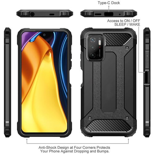 Techsuit Hibridni ovitek - Xiaomi Redmi Note 10 5G / Poco M3 Pro 5G - črna Slike