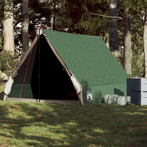 vidaXL Šator za kampiranje s A-okvirom za 2 osobe zeleni vodootporni