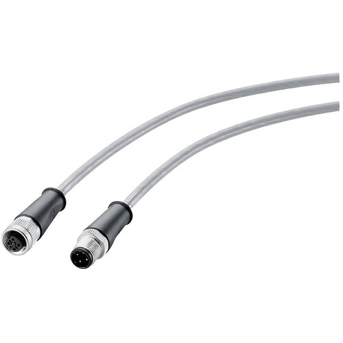 Siemens Robusten napajalni priključek Kabel IP69 M12-180/M12-180\, A-kodiran\, 4-polni\, 3m\, za ET200 6XV18015AH30 tok priključni kabel siva 3.00 m, (20430002) Slike