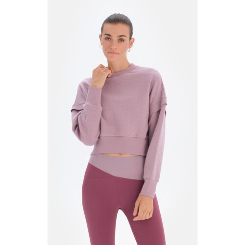 Dagi Women's Lilac Quilted Crop Sweatshirts Slike