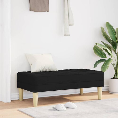  Klupa s jastukom Crna 113 x 57 x 39 cm tkanina Slike
