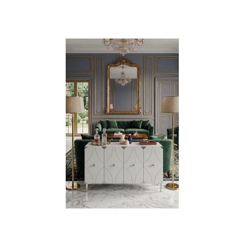 Hanah home konzola alfa 120 white silver Cene