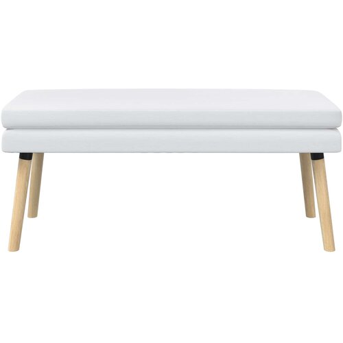  Klupa s dvostrukim slojem Bijela 110 x 40 x 47 cm Tkanina Slike