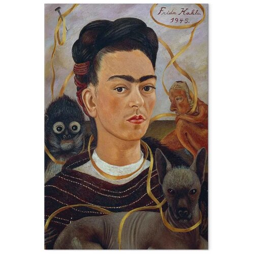  Slika - Frida Kahlo &amp;ndash; Self-Portrait with Changuito 40x60 Premium Print Slike