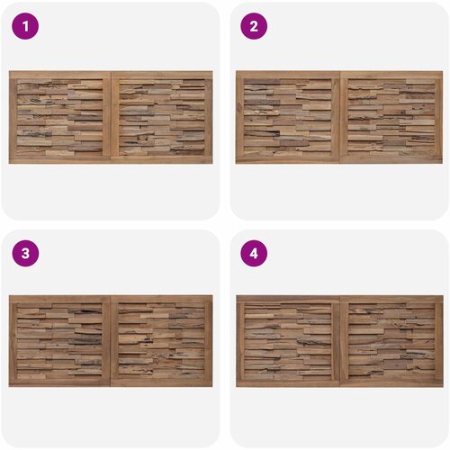  Uzglavlje Zidne Prirodna 120 cm Čvrsto teak drvo Slike